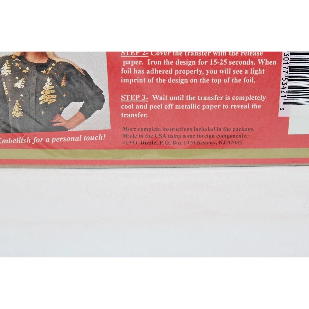 VTG Christmas Foil Iron On Angels Poinsettias 1993 Lot of 3 Touch of Gold NOS